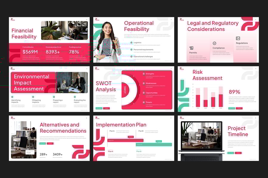 可行性研究PPT模板 (PPTX)