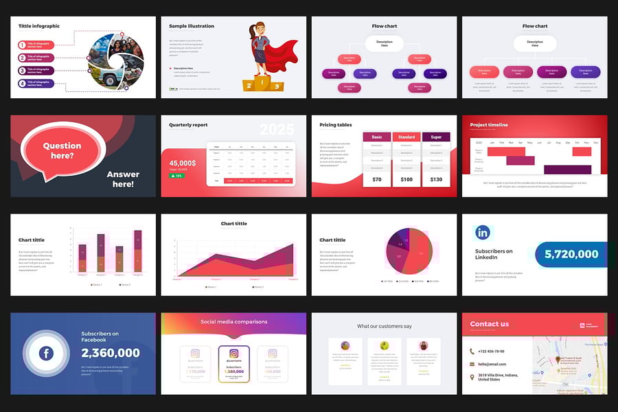 公司Pitch Deck互动动画提案PPT模板 (PPTX)