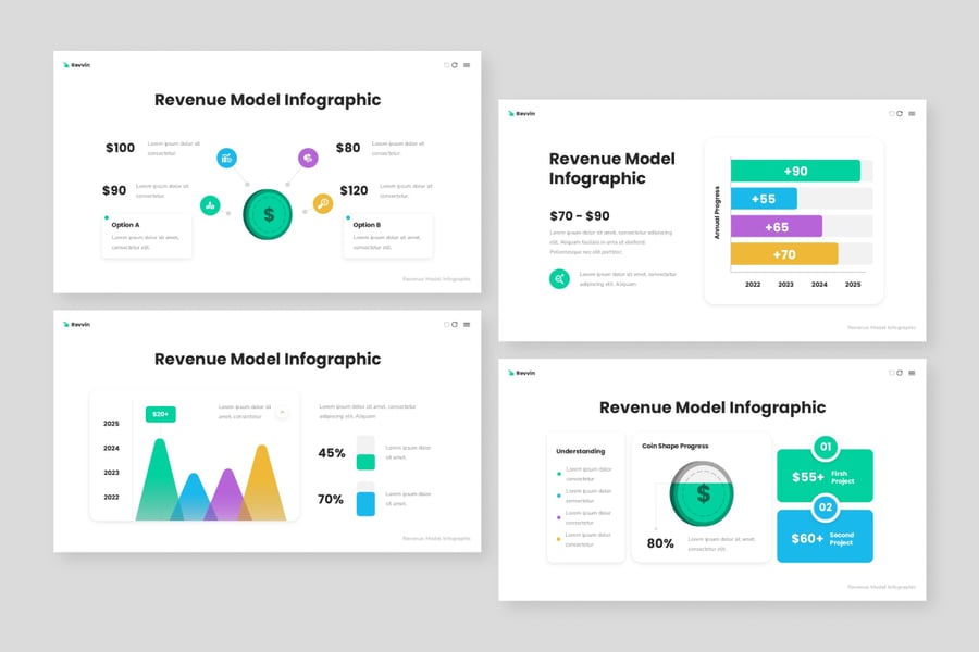收入模型信息图表PPT模板 (PPTX)