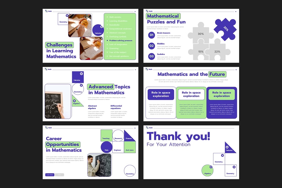 数学教育PPT模板 (PPTX)