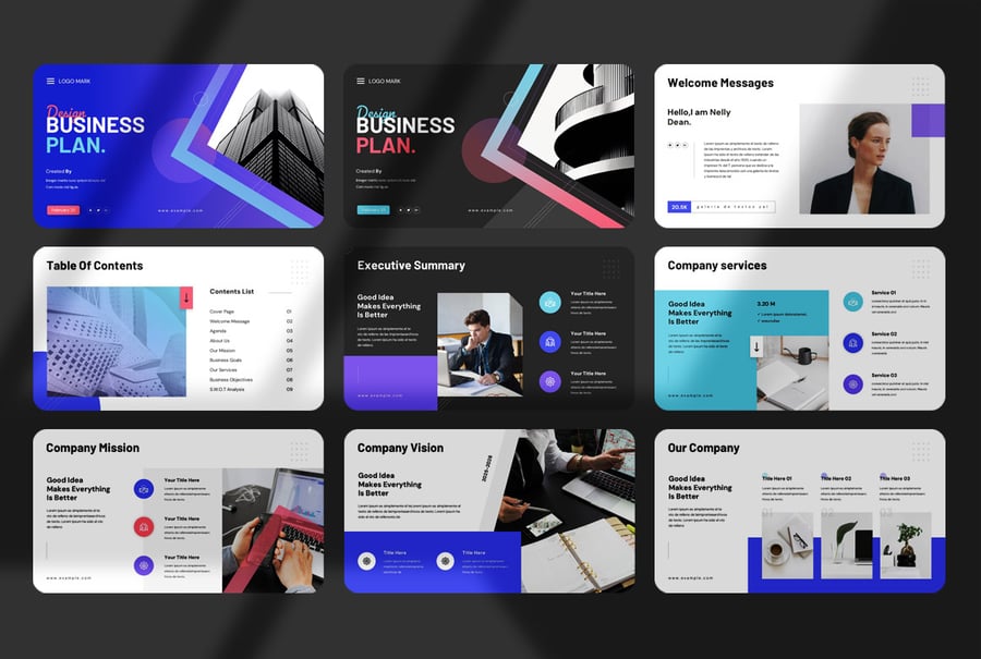 业务计划演示模板PPT模板 (PPTX)