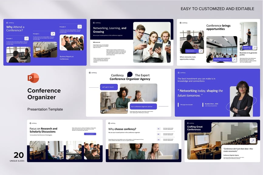 会议组织者PPT模板 (PPTX)