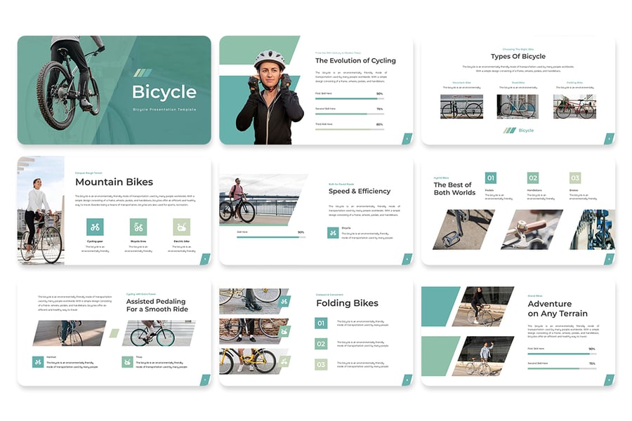 自行车运动PPT模板 (PPTX)