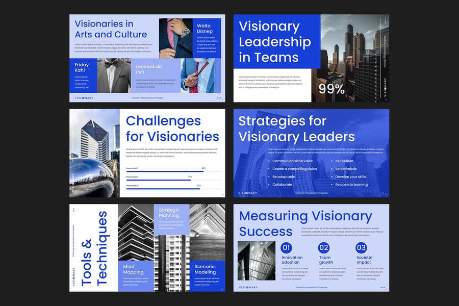 有远见的业务目标PPT模板 (PPTX)