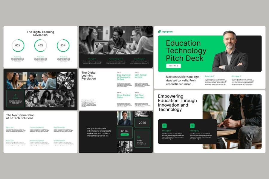 数字教育PPT模板 (PPTX)