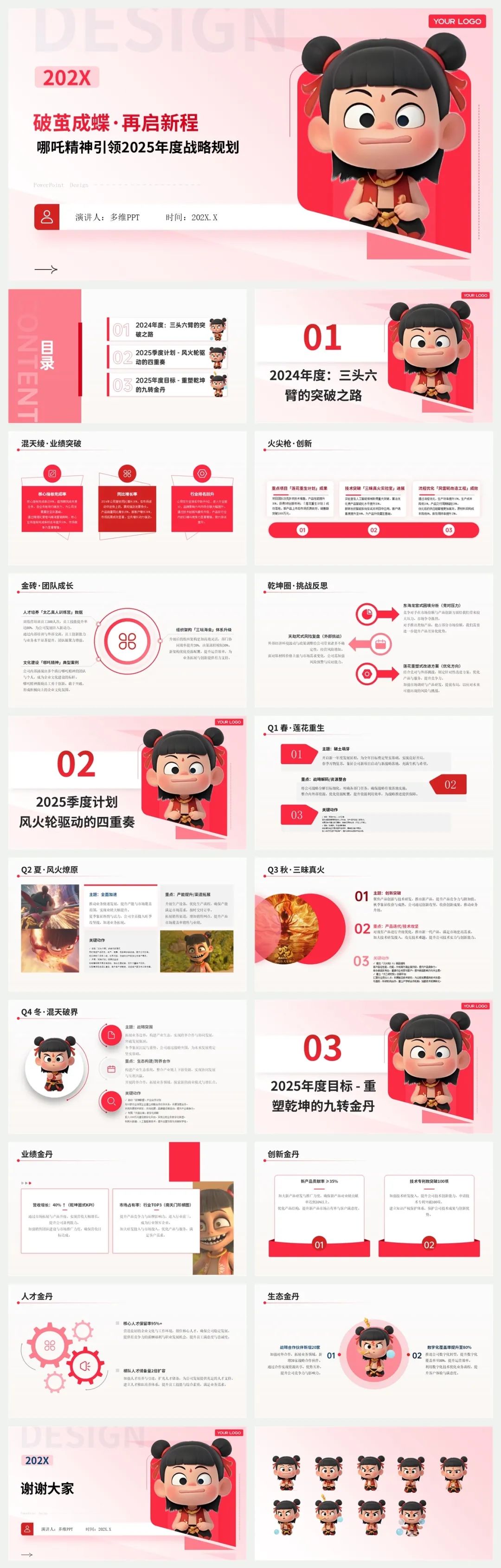 手残党狂喜！5分钟用DeepSeek闪电速成哪吒魔童降世同款PPT模板！