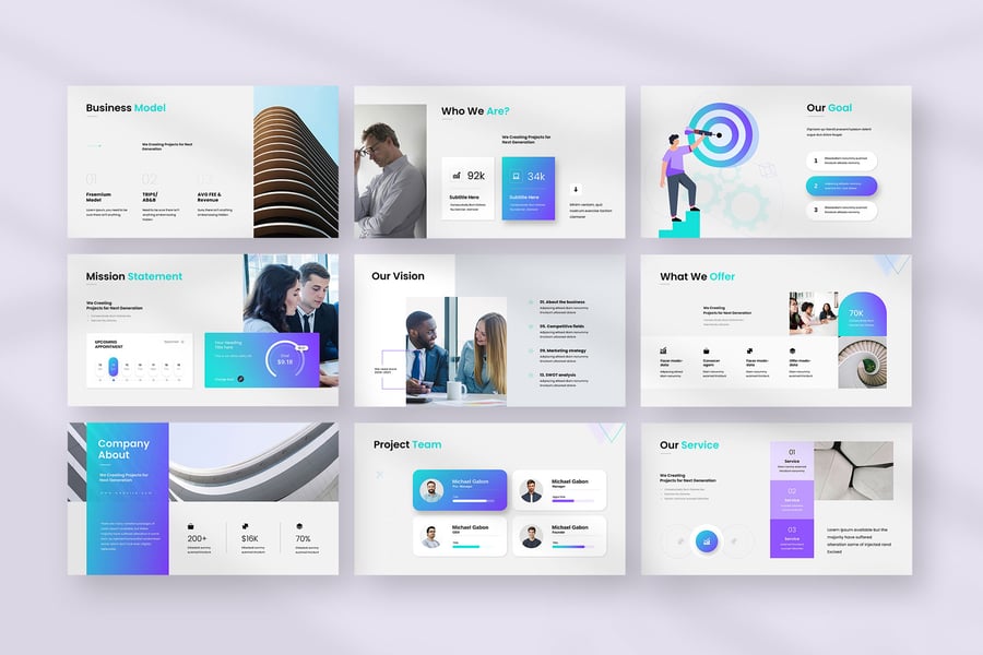 公司业务计划PPT模板 (PPTX)