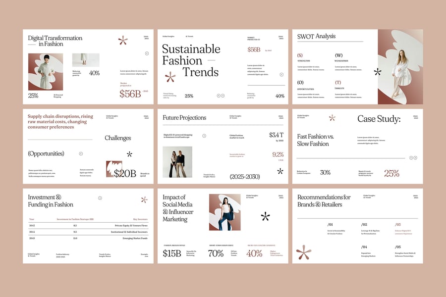 美学市场研究报告PPT模板 (PPTX)