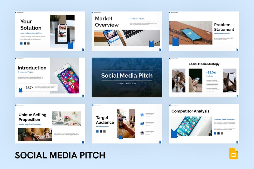 社交媒体音调PPT模板 (PPTX)