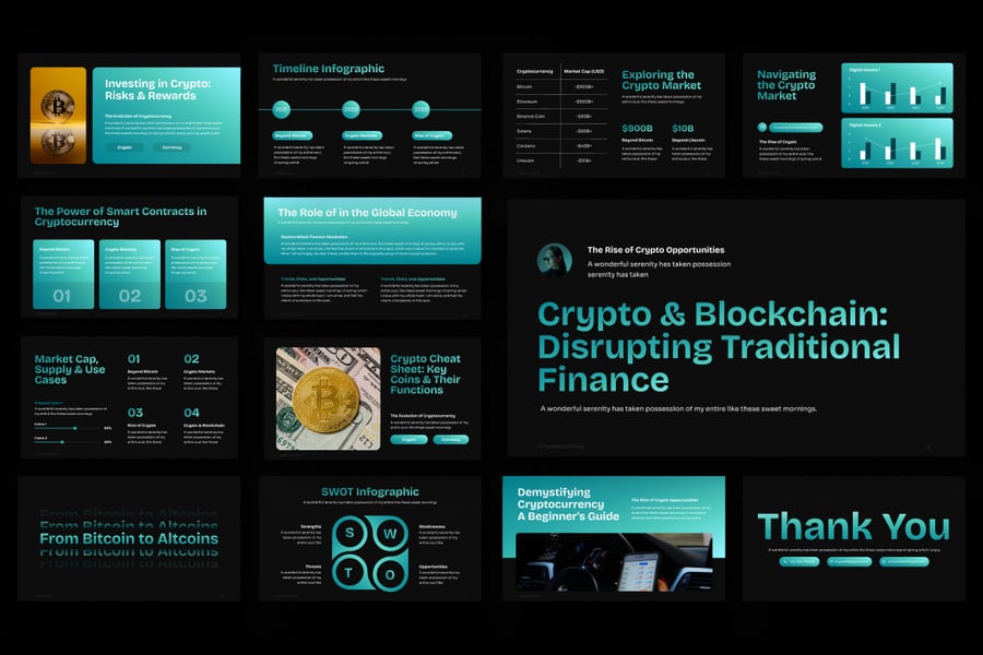 加密货币PPT模板 (PPTX)