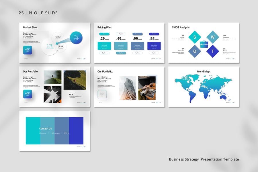 业务策略演示模板PPT模板 (PPTX)