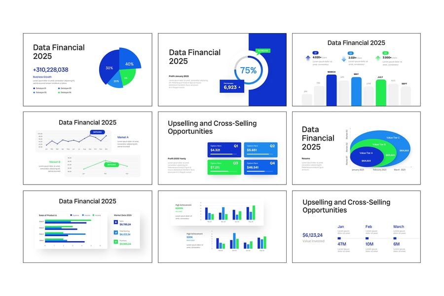 仪表板数据财务PPT模板 (PPTX)