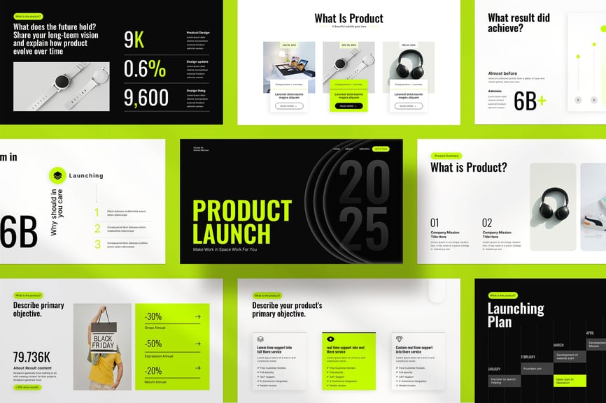 KPI/产品发布PPT模板 (PPTX)