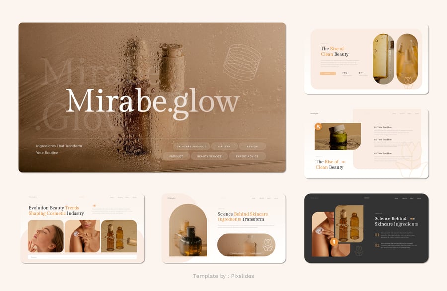 化妆品和美容PPT模板 (PPTX)