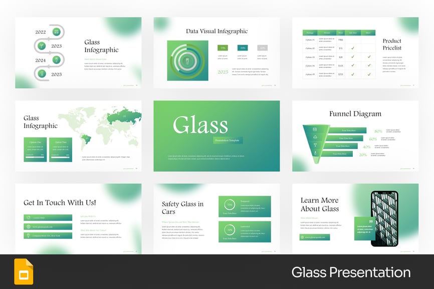 玻璃行业PPT模板 (PPTX)