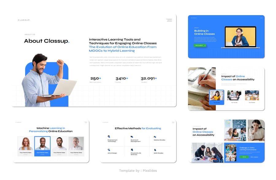 在线课程教育PPT模板 (PPTX)