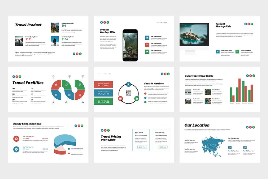 旅行PPT模板 (PPTX)