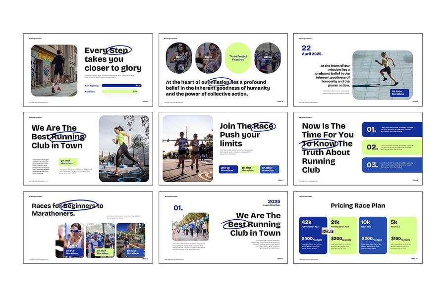 跑马拉松PPT模板 (PPTX)