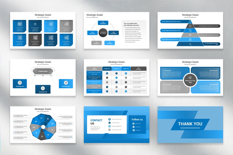 战略目标PPT模板 (PPTX)