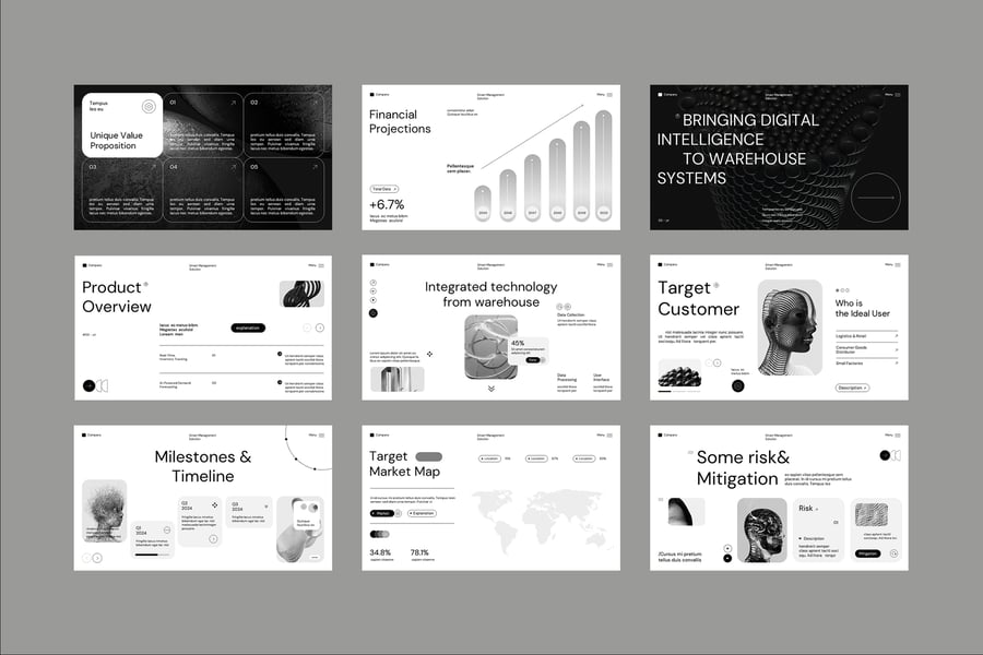 白色现代技术业务建议PPT模板 (PPT,PPTX)