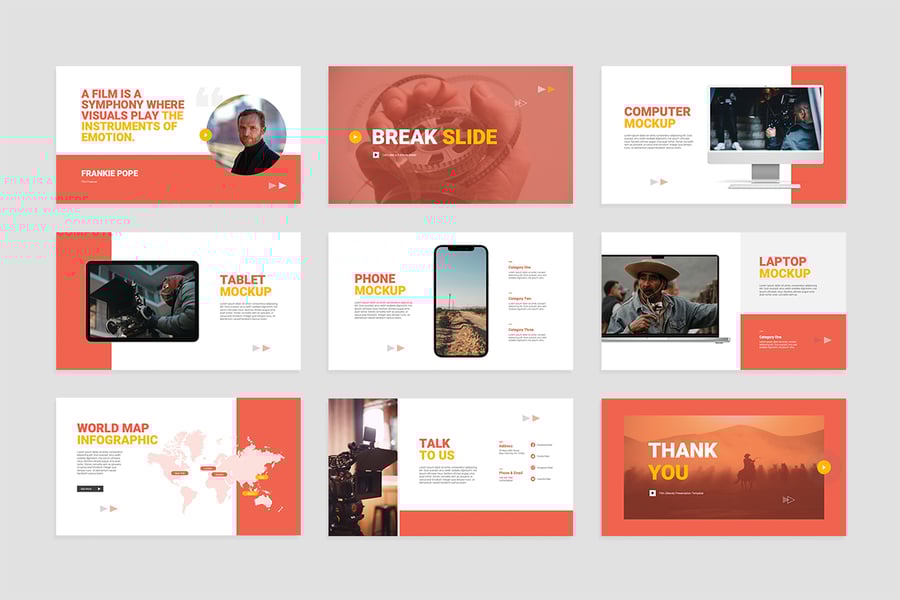 电影演示文稿PPT模板 (PPT,PPTX)