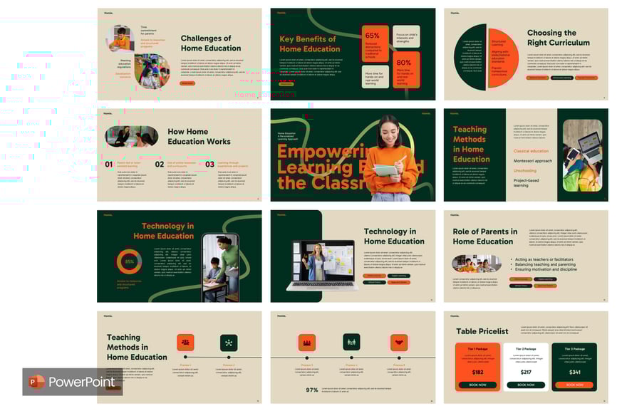 家庭教育PPT模板 (PPTX)