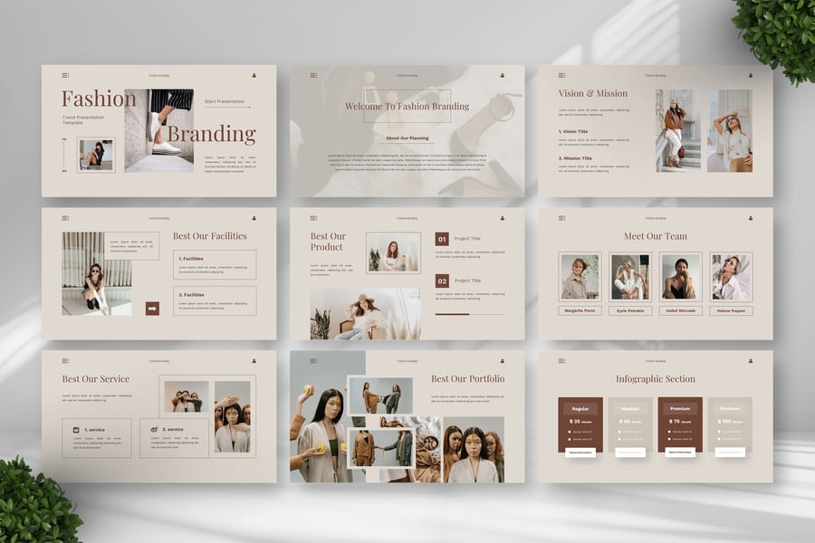 时尚品牌 – 趋势PPT模板 (PPTX)