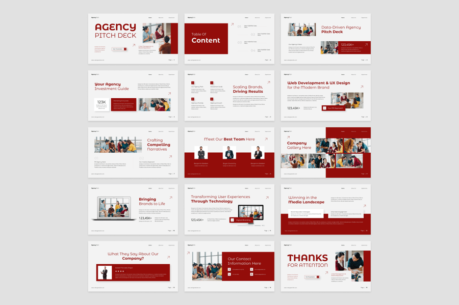 代理介绍甲板PPT模板 (PPTX)