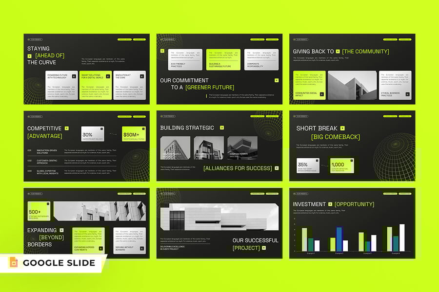 绿色现代公司资料PPT模板 (PPTX,PPT)