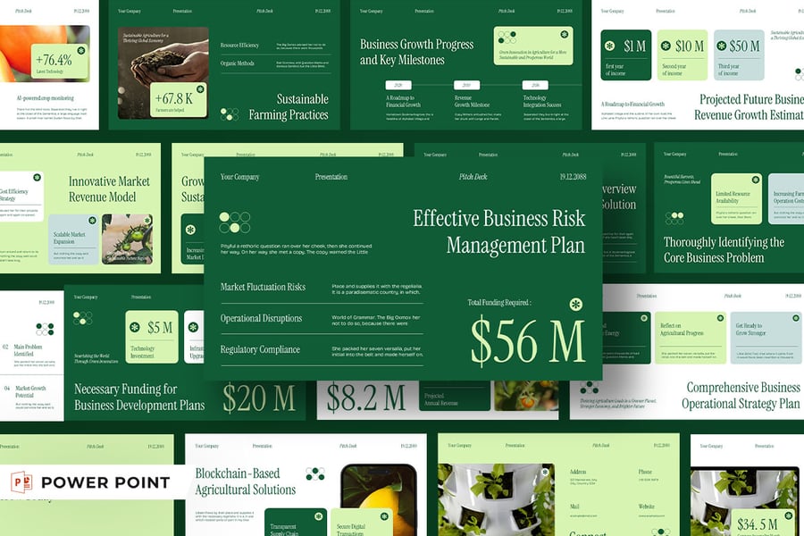 绿白色现代农业PPT模板 (PPT,PPTX)