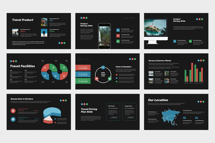 旅行PPT模板 (PPTX)