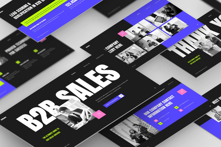 B2B推销甲板演示PPT模板 (PPTX)