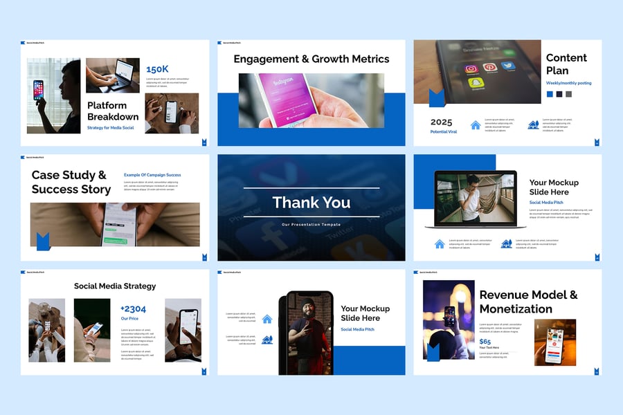 社交媒体音调PPT模板 (PPTX)