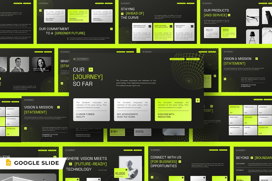 绿色现代公司资料PPT模板 (PPTX,PPT)