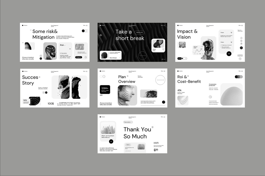 白色现代技术业务建议PPT模板 (PPT,PPTX)