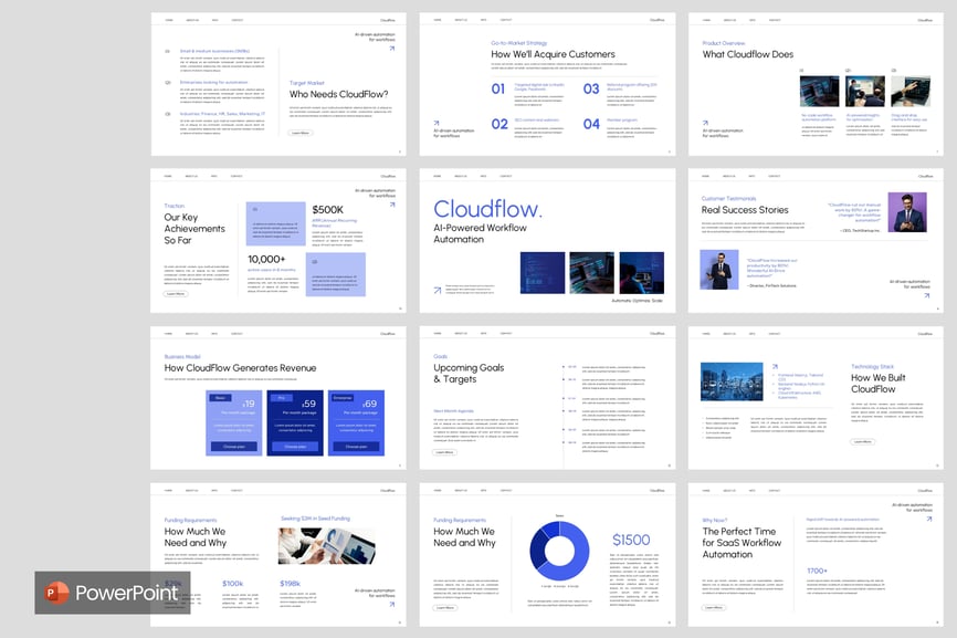 SaaS服务介绍PPT模板 (PPTX)