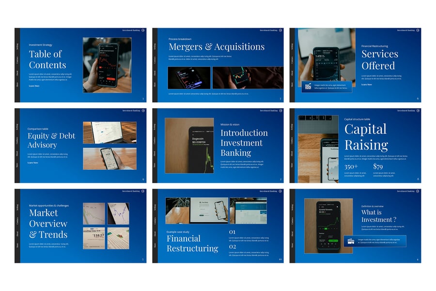 投资银行业务PPT模板 (PPTX)