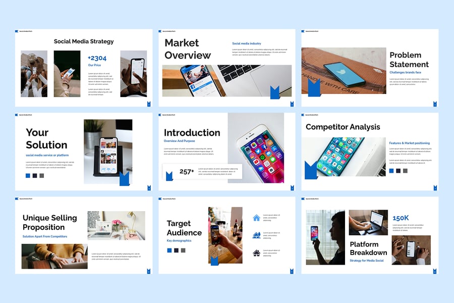 社交媒体音调PPT模板 (PPTX)