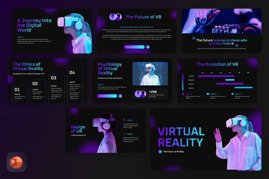 虚拟现实PPT模板 (PPTX)