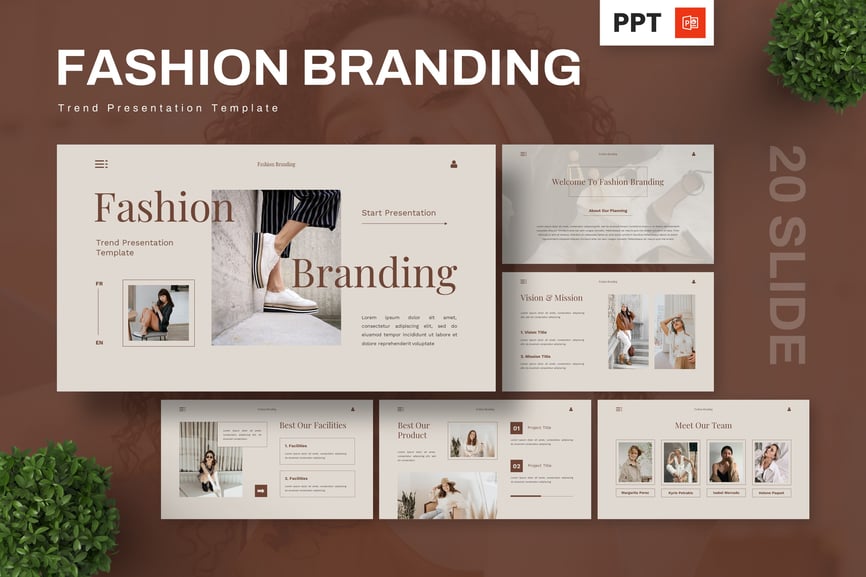 时尚品牌 – 趋势PPT模板 (PPTX)