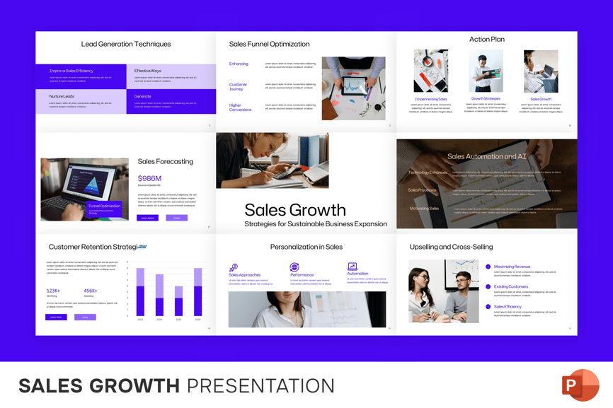 销售增长PPT模板 (PPTX)