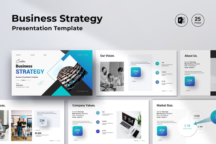 业务策略演示模板PPT模板 (PPTX)