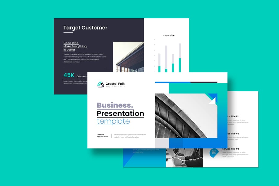 创意企业彩色PPT模板 (PPTX)