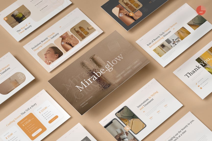 化妆品和美容PPT模板 (PPTX)