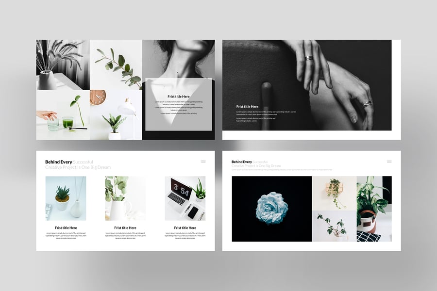 极简主义作品组合演示模板PPT模板 (PPTX)