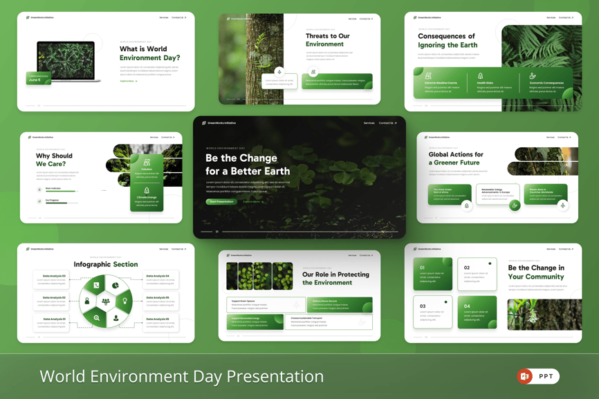 世界环境日PPT模板 (PPTX)