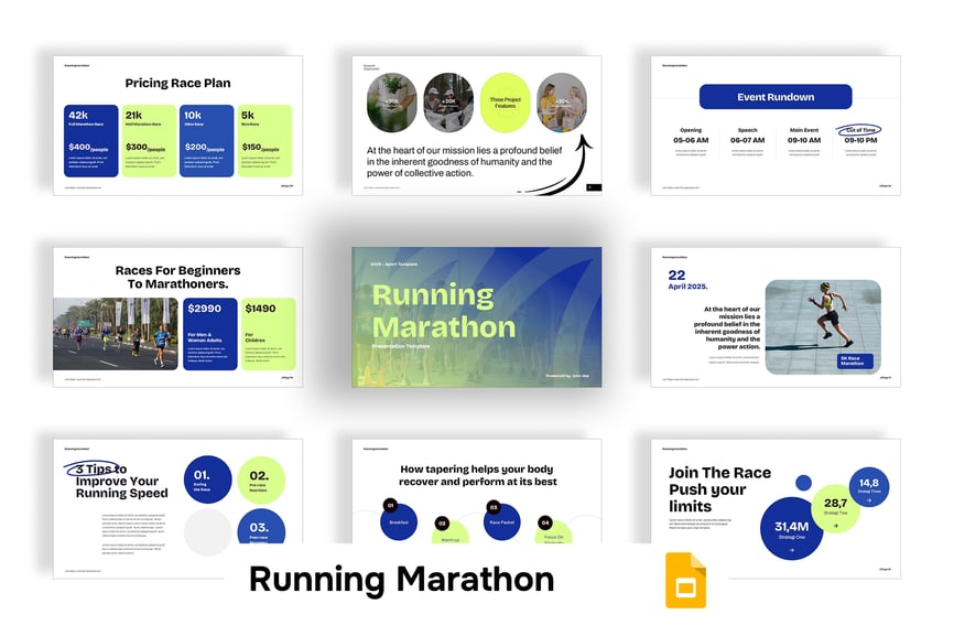 跑马拉松PPT模板 (PPTX)