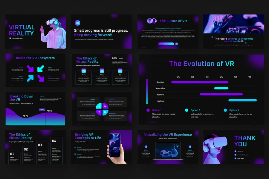 虚拟现实PPT模板 (PPTX)