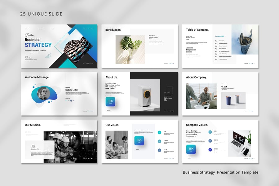 业务策略演示模板PPT模板 (PPTX)