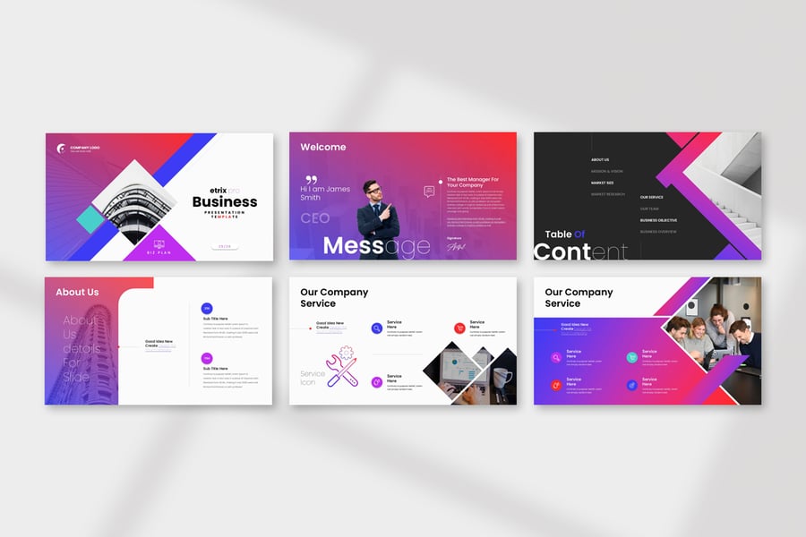 业务计划演示模板PPT模板 (PPTX)